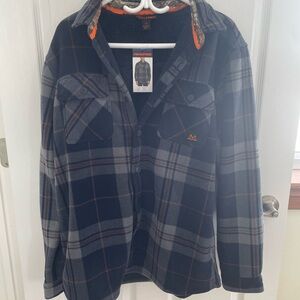 Men's Plaid Jacket - Navy and Gray